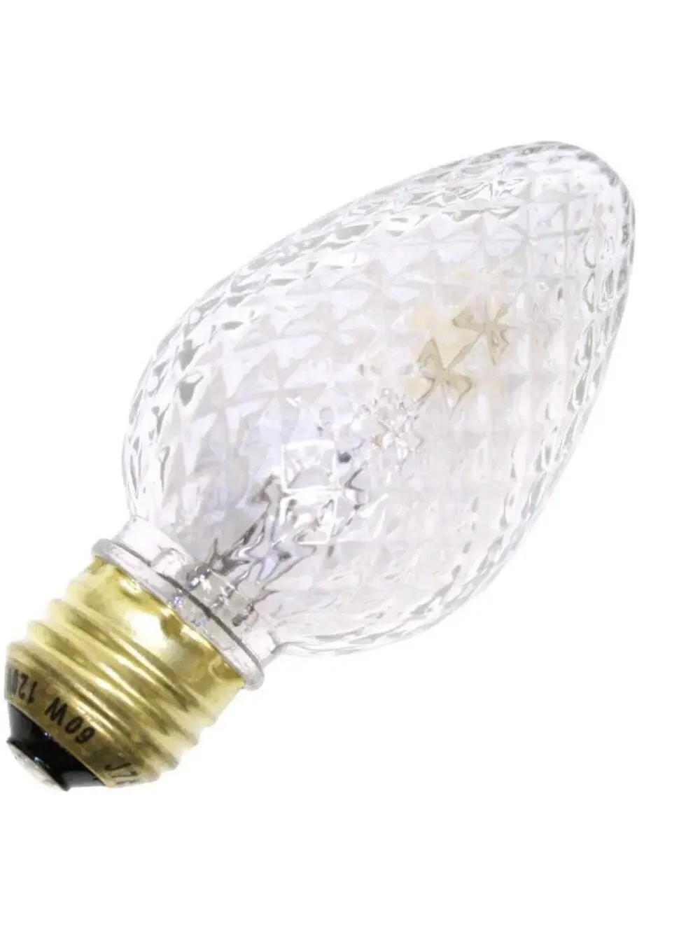 Sylvania Vintage Teardrop Flame Shape F17 Light Bulb 60W Clear Crystal NOS